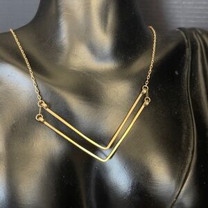 V shape Gold Filled 14 k gold filled Chevron Bar necklace